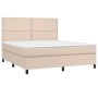 Box spring bed with cappuccino synthetic leather mattress 180x200cm by , Beds and slatted bases - Ref: Foro24-3142802, Price:...