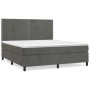 Box spring bed with dark gray velvet mattress 160x200 cm by , Beds and slatted bases - Ref: Foro24-3142972, Price: 561,11 €, ...