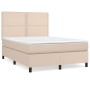 Box spring bed with cappuccino synthetic leather mattress 140x200cm by , Beds and slatted bases - Ref: Foro24-3142790, Price:...