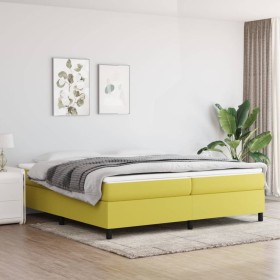 Cama box spring con colchón tela verde 200x200 cm de , Camas y somieres - Ref: Foro24-3144454, Precio: 522,99 €, Descuento: %