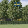 Aluminum flag and pole of Sweden 6.23 m by , Flags and windsocks - Ref: Foro24-3147112, Price: 71,03 €, Discount: %