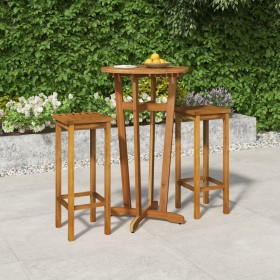 Gartentisch und Hochhocker 3 Stück aus massivem Akazienholz von , Gartensets - Ref: Foro24-3154384, Preis: 164,99 €, Rabatt: %