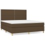 Cama box spring con colchón tela marrón oscuro 180x200 cm de , Camas y somieres - Ref: Foro24-3142276, Precio: 612,99 €, Desc...