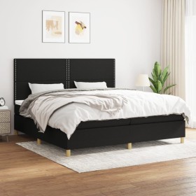 Box spring bed with black fabric mattress 200x200 cm by , Beds and slatted bases - Ref: Foro24-3142283, Price: 673,24 €, Disc...