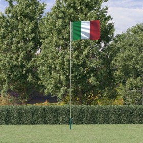 Mástil y bandera de Italia aluminio 5,55 m de , Banderas y mangas de viento - Ref: Foro24-3147127, Precio: 60,02 €, Descuento: %