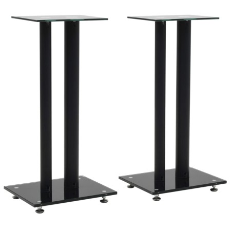 Soportes altavoz vidrio templado diseño 2 pilares negro 2 uds de vidaXL, Soportes para altavoces - Ref: Foro24-50673, Precio:...