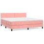 Cama box spring con colchón terciopelo rosa 160x200 cm de , Camas y somieres - Ref: Foro24-3141256, Precio: 483,29 €, Descuen...