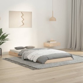 Solid pine wood bed frame 90x190 cm by , Beds and slatted bases - Ref: Foro24-823479, Price: 58,36 €, Discount: %