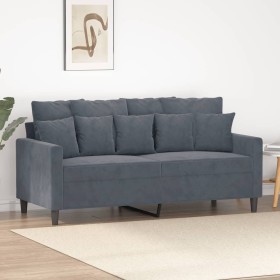 Dunkelgraues 2-Sitzer-Sofa aus Samt, 140 cm von , Sofas - Ref: Foro24-359304, Preis: 245,99 €, Rabatt: %