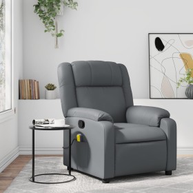 Gray synthetic leather reclining massage chair by , Armchairs - Ref: Foro24-373532, Price: 215,46 €, Discount: %