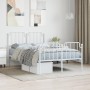 Estructura cama metal con cabecero y estribo blanco 120x190 cm de , Camas y somieres - Ref: Foro24-373951, Precio: 97,38 €, D...