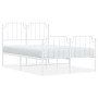 Estructura cama metal con cabecero y estribo blanco 120x190 cm de , Camas y somieres - Ref: Foro24-373951, Precio: 97,38 €, D...