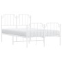 Estructura cama metal con cabecero y estribo blanco 120x190 cm de , Camas y somieres - Ref: Foro24-373951, Precio: 97,38 €, D...