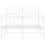 Estructura cama metal con cabecero y estribo blanco 120x190 cm de , Camas y somieres - Ref: Foro24-373951, Precio: 97,38 €, D...