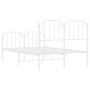 Estructura cama metal con cabecero y estribo blanco 120x190 cm de , Camas y somieres - Ref: Foro24-373951, Precio: 97,38 €, D...