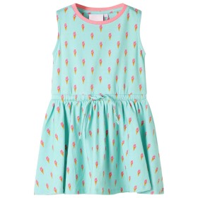 Kinderkleid mit hellmintfarbenem Kordelzug 128 von , Kinderkleider - Ref: Foro24-11417, Preis: 14,99 €, Rabatt: %