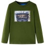 Dark khaki long-sleeved children's t-shirt 116 by , Kids T-shirts - Ref: Foro24-12636, Price: 8,51 €, Discount: %