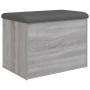 Banco con almacenaje madera ingeniería gris Sonoma 62x42x45 cm de , Bancos para recibidores y almacenamiento - Ref: Foro24-83...