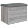 Banco con almacenaje madera ingeniería gris Sonoma 62x42x45 cm de , Bancos para recibidores y almacenamiento - Ref: Foro24-83...