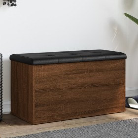 Brown oak engineered wood storage bench 82x42x45 cm by , Benches for halls and storage - Ref: Foro24-835053, Price: 85,26 €, ...