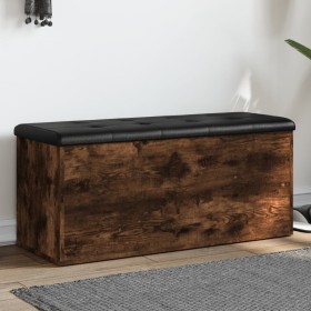 Engineered wood storage bench smoked oak 102x42x45 cm by , Benches for halls and storage - Ref: Foro24-835058, Price: 105,99 ...