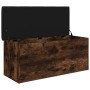 Engineered wood storage bench smoked oak 102x42x45 cm by , Benches for halls and storage - Ref: Foro24-835058, Price: 105,11 ...