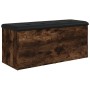 Engineered wood storage bench smoked oak 102x42x45 cm by , Benches for halls and storage - Ref: Foro24-835058, Price: 105,11 ...