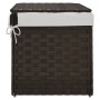 Dirty clothes basket with lid dark brown rattan 55.5x35x34cm by , Laundry baskets - Ref: Foro24-372050, Price: 54,44 €, Disco...