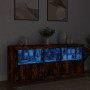 Sideboard with LED lights smoked oak 162x37x67 cm by , Sideboards - Ref: Foro24-3208999, Price: 194,99 €, Discount: %