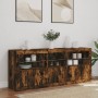 Sideboard with LED lights smoked oak 162x37x67 cm by , Sideboards - Ref: Foro24-3208999, Price: 194,99 €, Discount: %