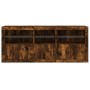 Sideboard with LED lights smoked oak 162x37x67 cm by , Sideboards - Ref: Foro24-3208999, Price: 194,99 €, Discount: %