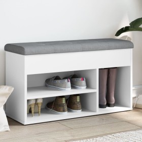 White engineered wood shoe bench 82x32x45.5 cm by , Benches for halls and storage - Ref: Foro24-835026, Price: 88,32 €, Disco...