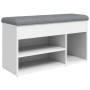 White engineered wood shoe bench 82x32x45.5 cm by , Benches for halls and storage - Ref: Foro24-835026, Price: 86,99 €, Disco...