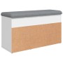 White engineered wood shoe bench 82x32x45.5 cm by , Benches for halls and storage - Ref: Foro24-835026, Price: 86,99 €, Disco...