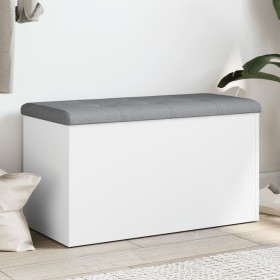 White engineered wood storage bench 82x42x45 cm by , Benches for halls and storage - Ref: Foro24-835047, Price: 84,99 €, Disc...