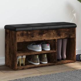 Shoe bench engineered wood smoked oak 82x32x45.5 cm by , Benches for halls and storage - Ref: Foro24-835030, Price: 77,49 €, ...