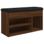 Shoe bench engineered wood oak brown 82x32x45.5 cm by , Benches for halls and storage - Ref: Foro24-835032, Price: 87,62 €, D...