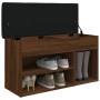 Banco zapatero madera de ingeniería marrón roble 82x32x45,5 cm de , Bancos para recibidores y almacenamiento - Ref: Foro24-83...