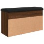 Banco zapatero madera de ingeniería marrón roble 82x32x45,5 cm de , Bancos para recibidores y almacenamiento - Ref: Foro24-83...