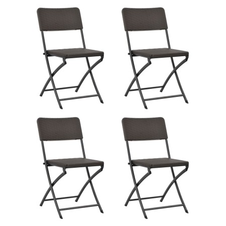 Folding garden chairs 4 units HDPE and brown steel by vidaXL, Garden chairs - Ref: Foro24-44552, Price: 204,54 €, Discount: %