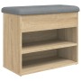 Banco zapatero madera de ingeniería roble Sonoma 62x32x50 cm de , Bancos para recibidores y almacenamiento - Ref: Foro24-8350...