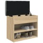 Banco zapatero madera de ingeniería roble Sonoma 62x32x50 cm de , Bancos para recibidores y almacenamiento - Ref: Foro24-8350...