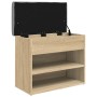 Banco zapatero madera de ingeniería roble Sonoma 62x32x50 cm de , Bancos para recibidores y almacenamiento - Ref: Foro24-8350...