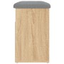 Banco zapatero madera de ingeniería roble Sonoma 62x32x50 cm de , Bancos para recibidores y almacenamiento - Ref: Foro24-8350...