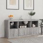 Sideboard with LED lights Sonoma gray 142.5x37x67 cm by , Sideboards - Ref: Foro24-3209070, Price: 163,40 €, Discount: %