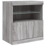 Sideboard with LED lights Sonoma gray 142.5x37x67 cm by , Sideboards - Ref: Foro24-3209070, Price: 163,40 €, Discount: %