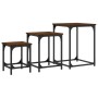 Stackable coffee tables 3 pieces engineered wood brown oak by , Coffee table - Ref: Foro24-838927, Price: 39,52 €, Discount: %