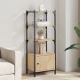 Bookcase with 3 shelves engineered oak wood 41x30x109.5 cm by , Bookcases and shelves - Ref: Foro24-838999, Price: 53,98 €, D...