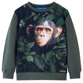 Dark khaki children's sweatshirt 104 by , Kids T-shirts - Ref: Foro24-13050, Price: 14,99 €, Discount: %