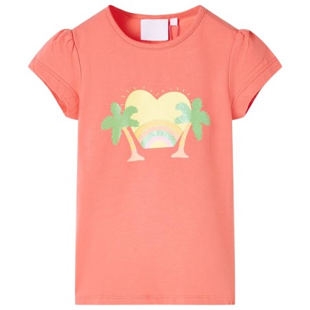 Camiseta infantil color coral 128 de , Camisetas para niños - Ref: Foro24-10432, Precio: 7,99 €, Descuento: %